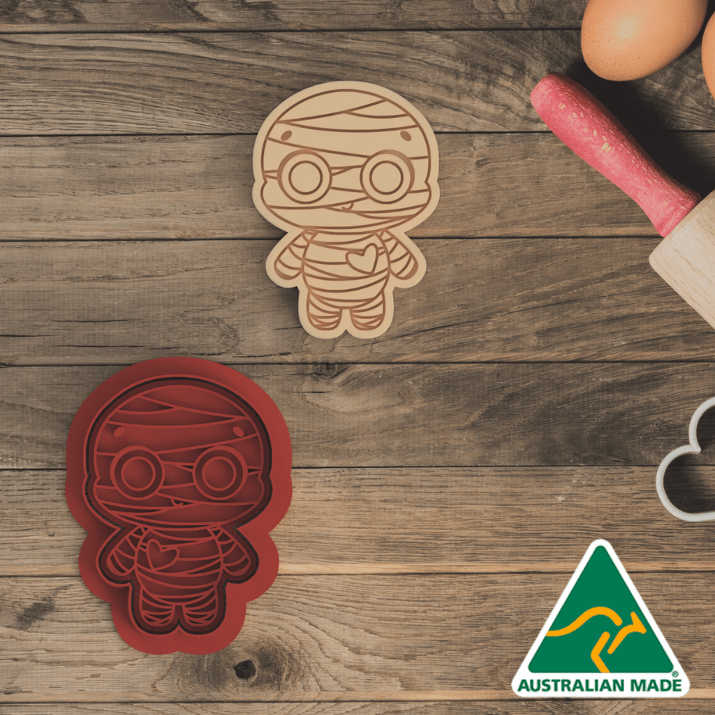 Mini Halloween Set - Mummy 2 Cookie Cutter and Embosser Stamp