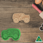 Green Monster Truck Cookie Cutter and Embosser Stamp