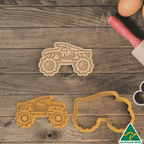 Yellow Monster Truck Cookie Cutter and Embosser Stamp