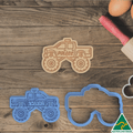 Blue Police Monster Truck Cookie Cutter and Embosser Stamp