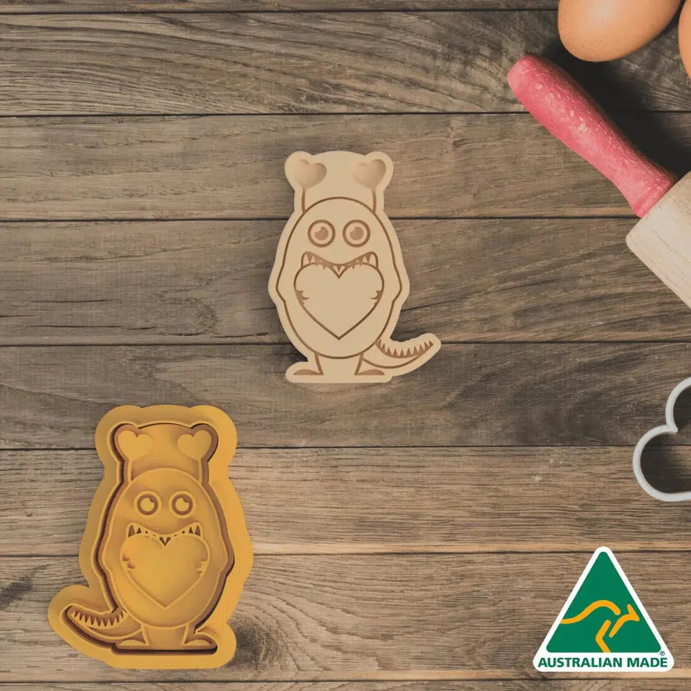 Valentines Monster V2 Cookie Cutter and Embosser Stamp