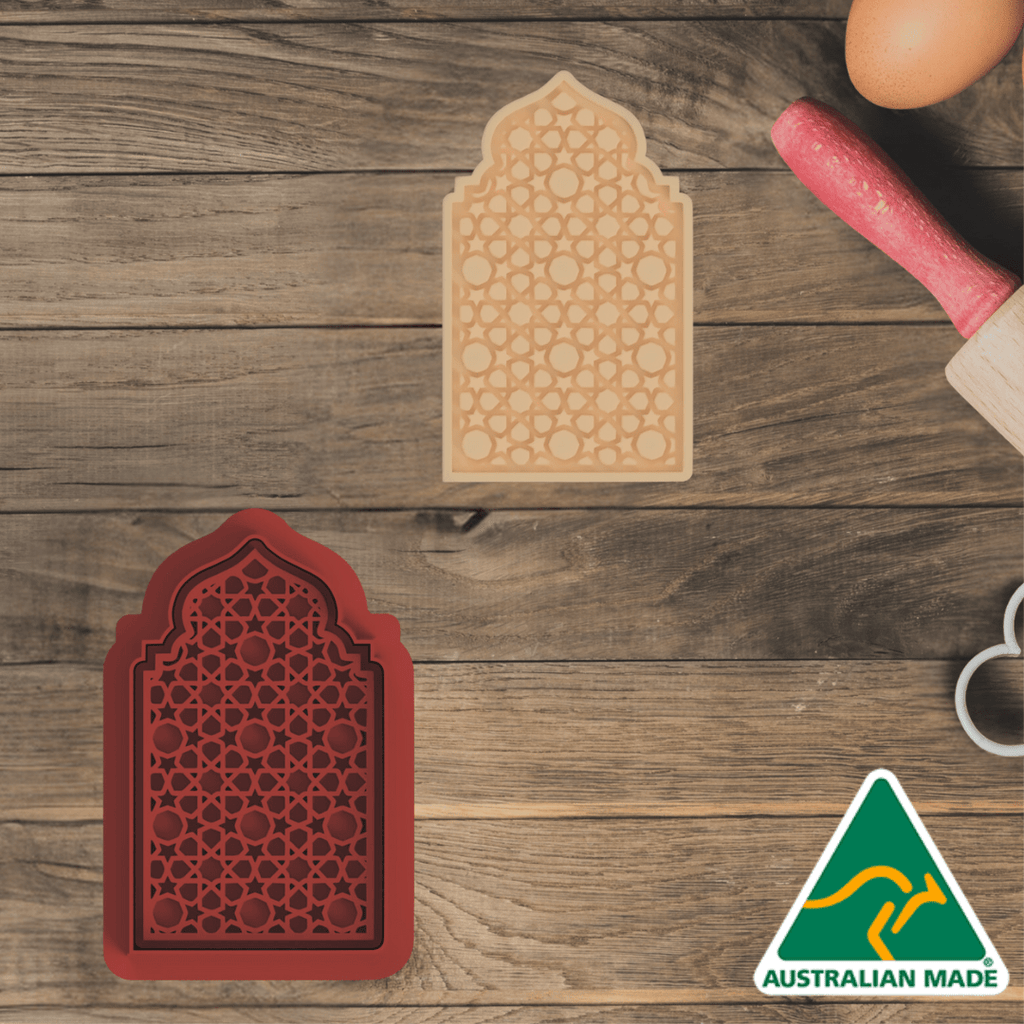 Mosque Silhouette Pattern Cookie Cutter and Embosser Stamp