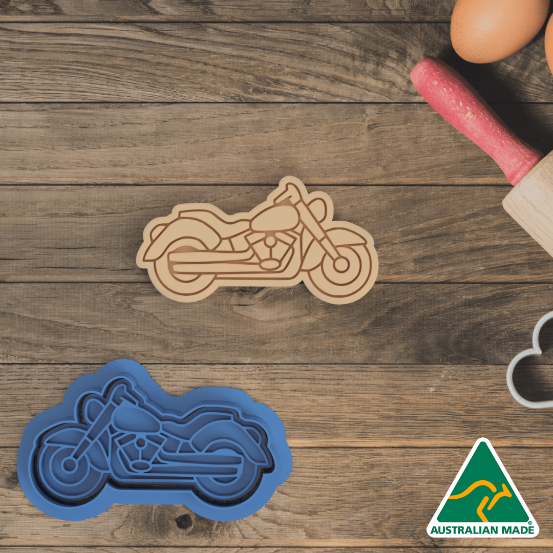 Motorcycle Cookie Cutter and Embosser Stamp