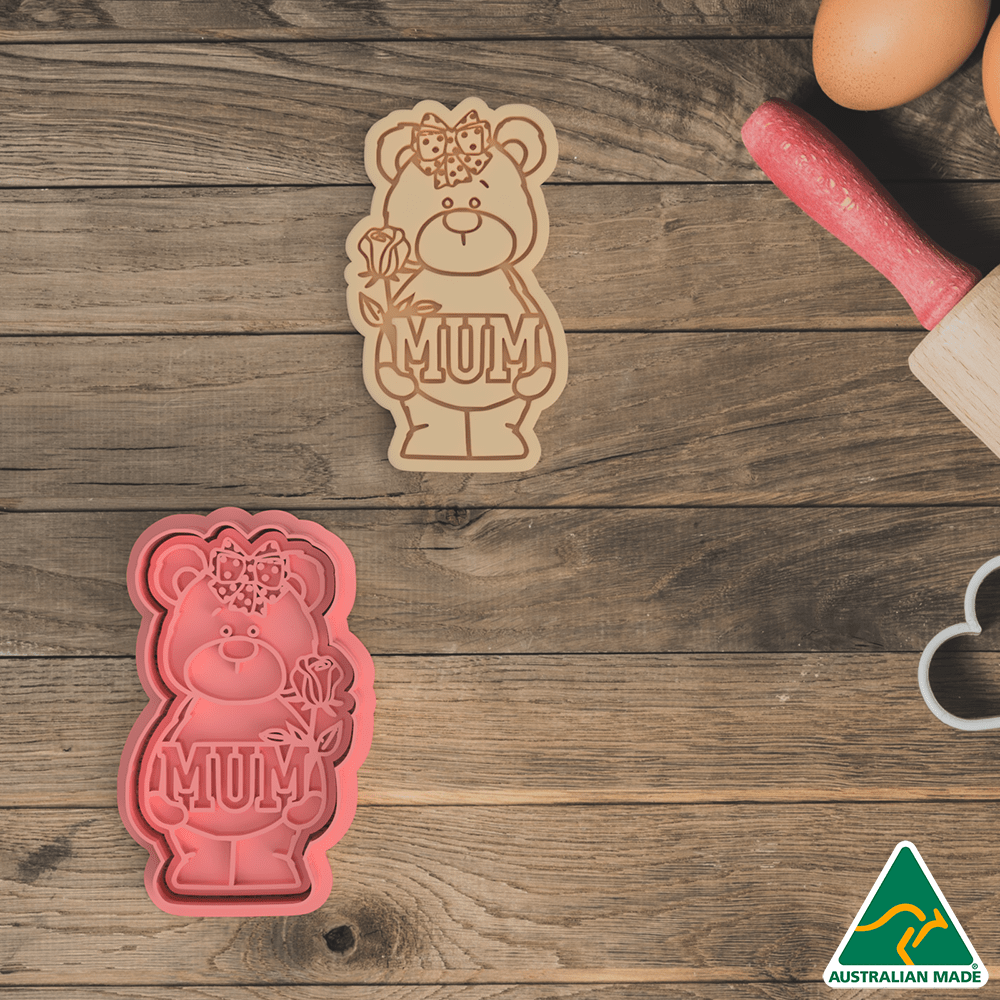 Mum Bear Cookie Cutter/Fondant Embosser Stamp