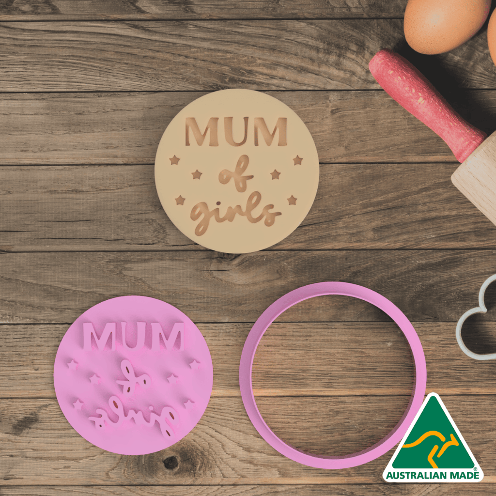 Mum of Girls Cookie Cutter and Embosser Stamp