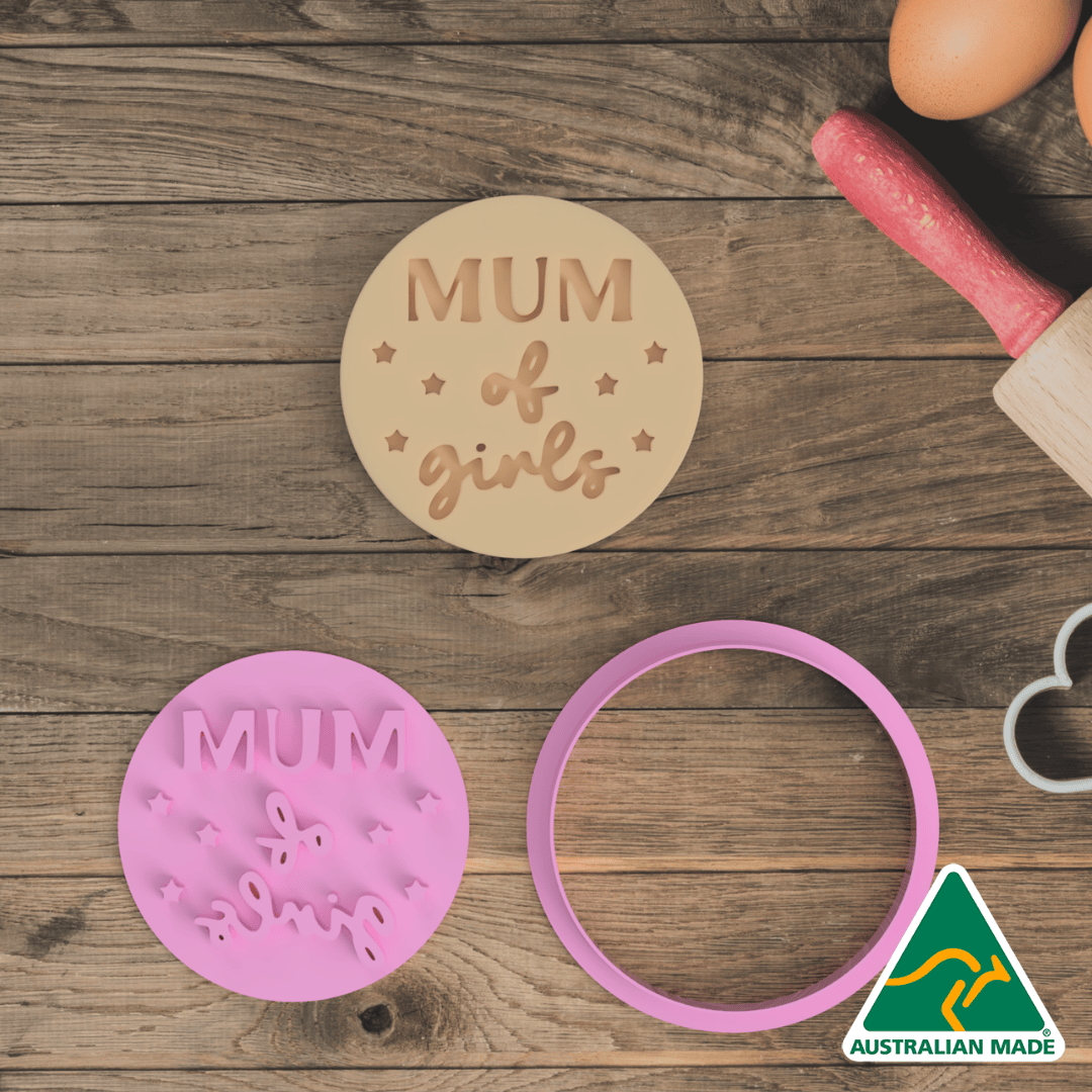 Mum of Girls Cookie Cutter and Embosser Stamp