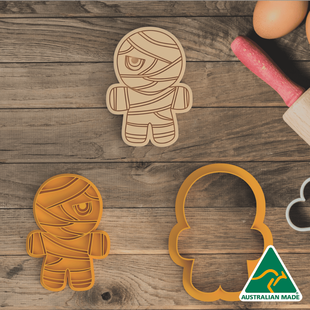 Mummy Cookie Cutter and Embosser Stamp