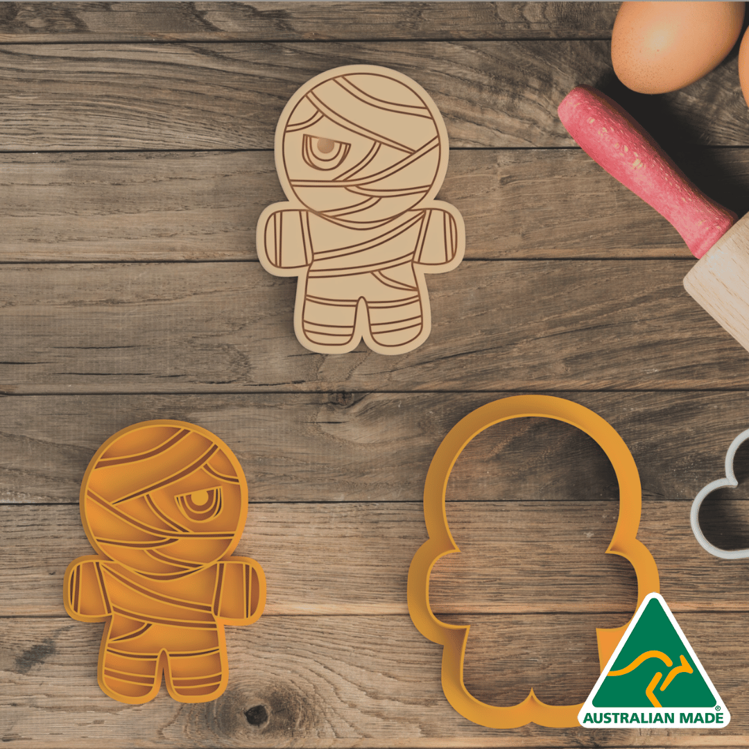 Mummy Cookie Cutter and Embosser Stamp