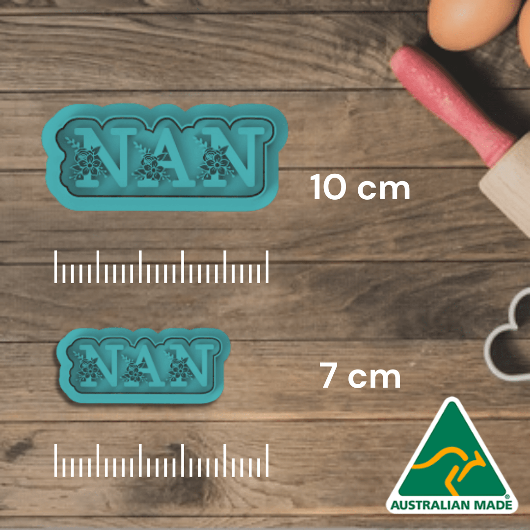 Australian Cookie Cutters Cookie Cutters Nan 1 Cookie Cutter and Embosser Stamp