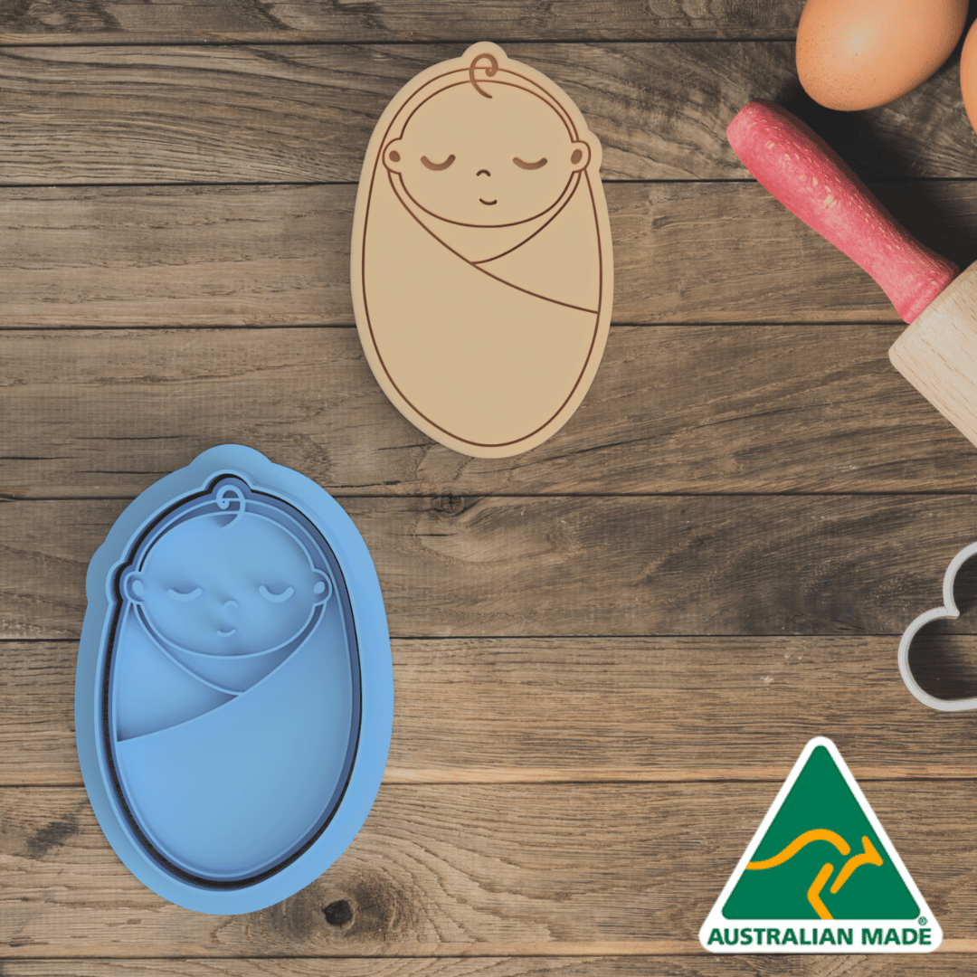 New Born Baby Boy Cookie Cutter and Embosser Stamp