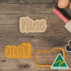 Nine (Written) Cookie Cutter and Embosser Stamp