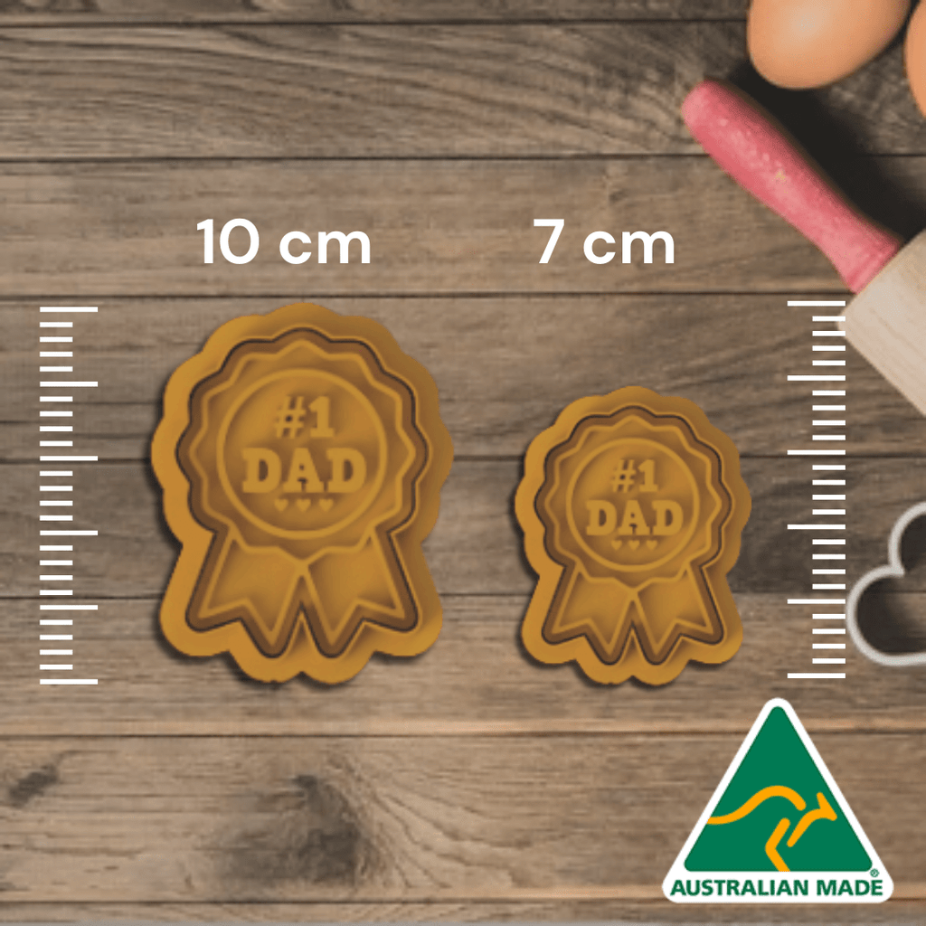 Australian Cookie Cutters Cookie Cutters Number 1 Dad Cookie Cutter and Embosser Stamp