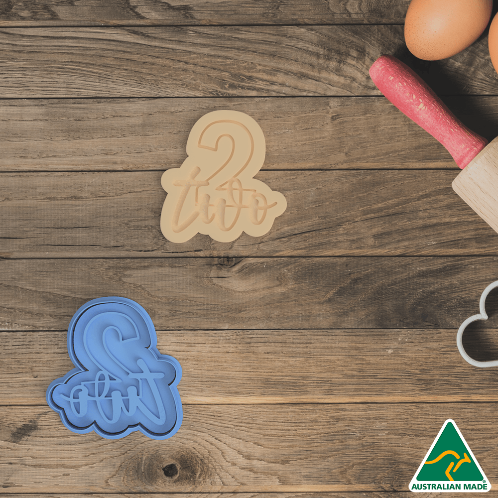 Number 2 Cookie Cutter and Fondant Embosser