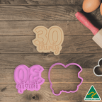 Number 30 Cookie Cutter and Fondant Embosser