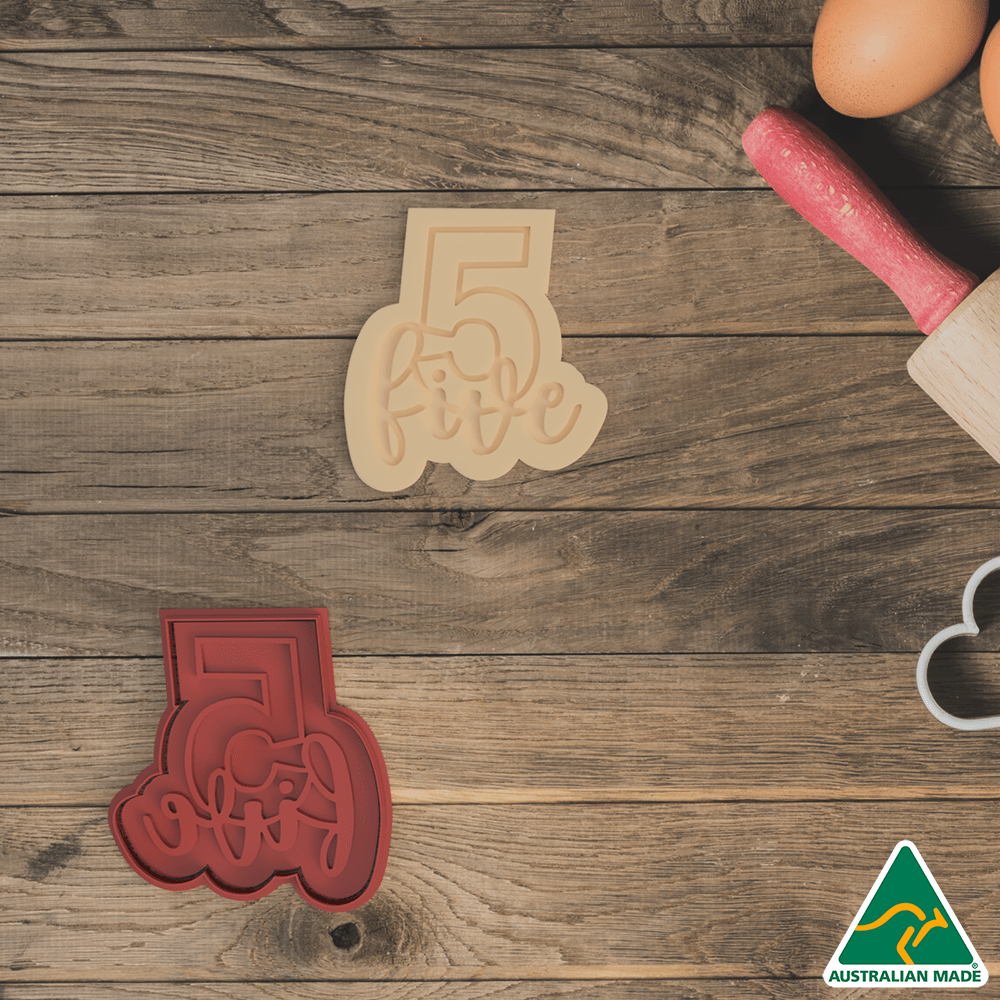 Number 5 Cookie Cutter and Fondant Embosser