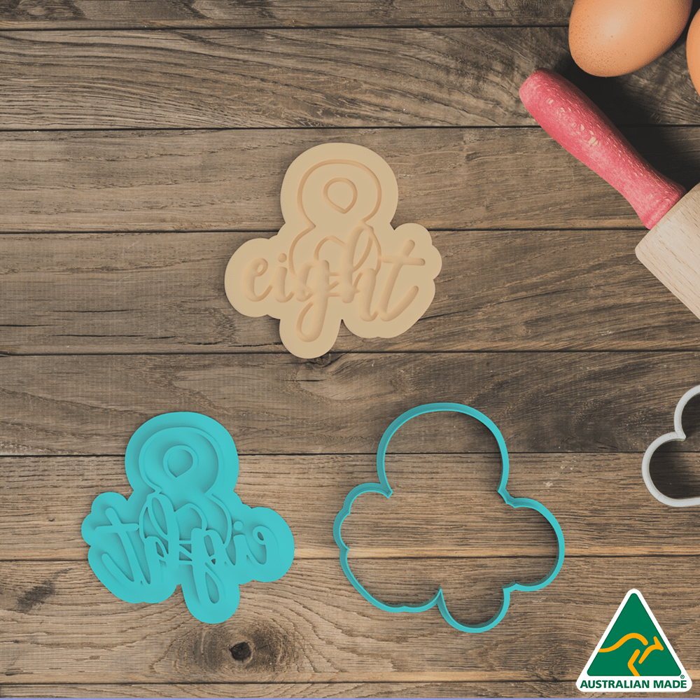 Number 8 Cookie Cutter and Fondant Embosser
