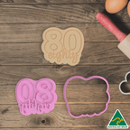 Number 80 Cookie Cutter and Fondant Embosser