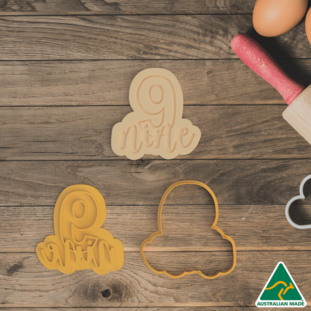Number 9 Cookie Cutter and Fondant Embosser