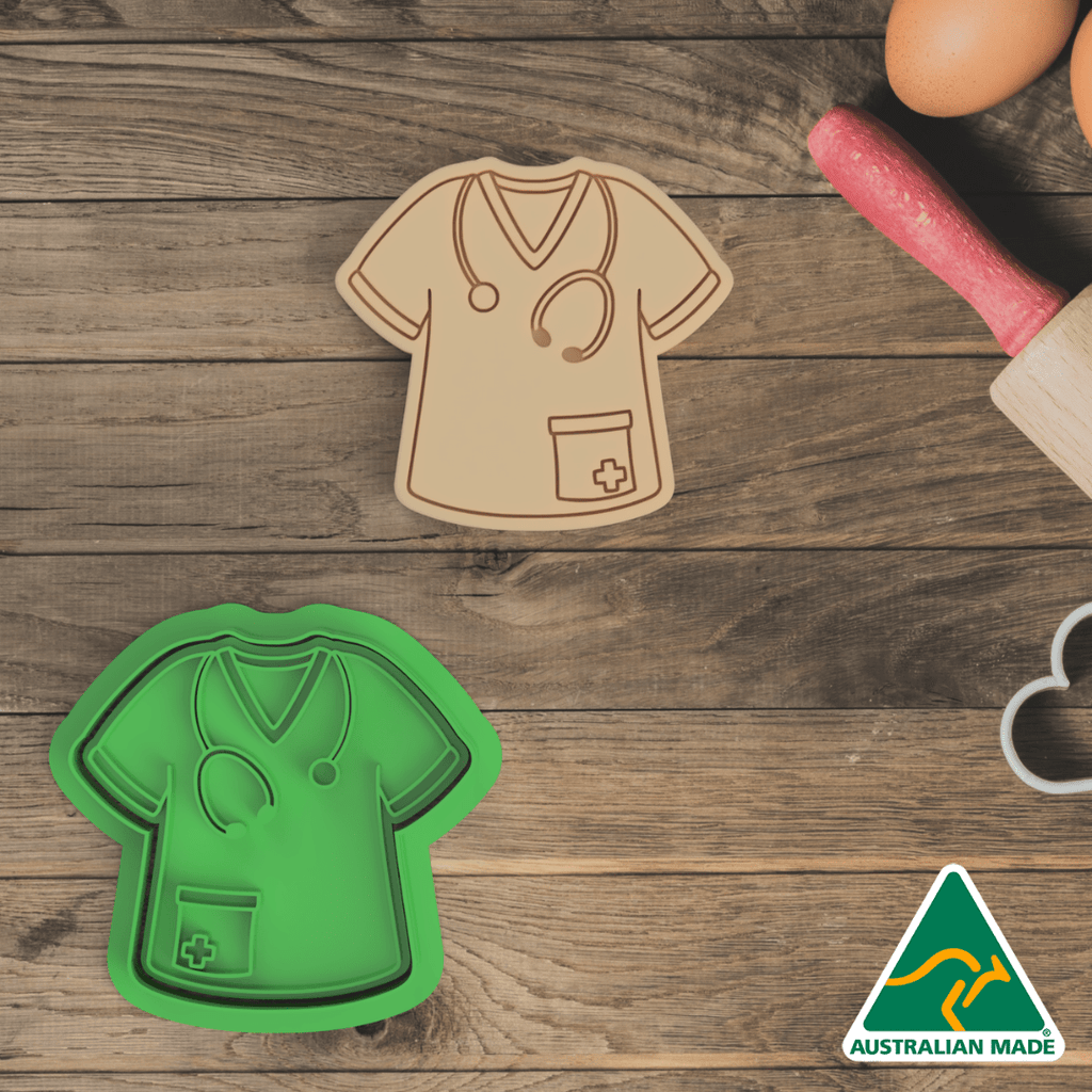 Nurse Scrubs Cookie Cutter And Embosser Stamp