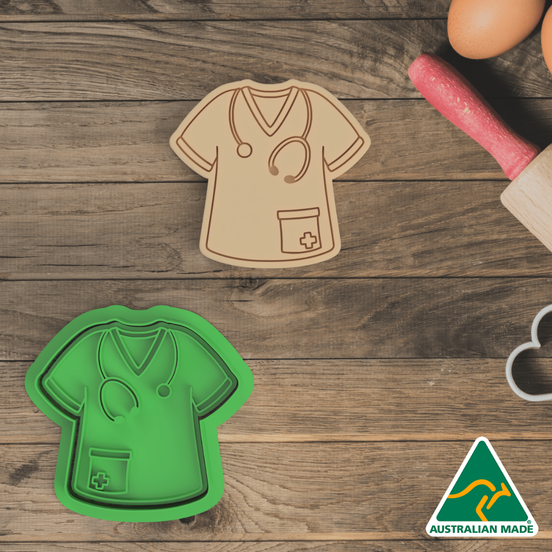 Nurse Scrubs Cookie Cutter And Embosser Stamp