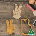 Peace Hand Sign Cookie Cutter and Embosser Stamp