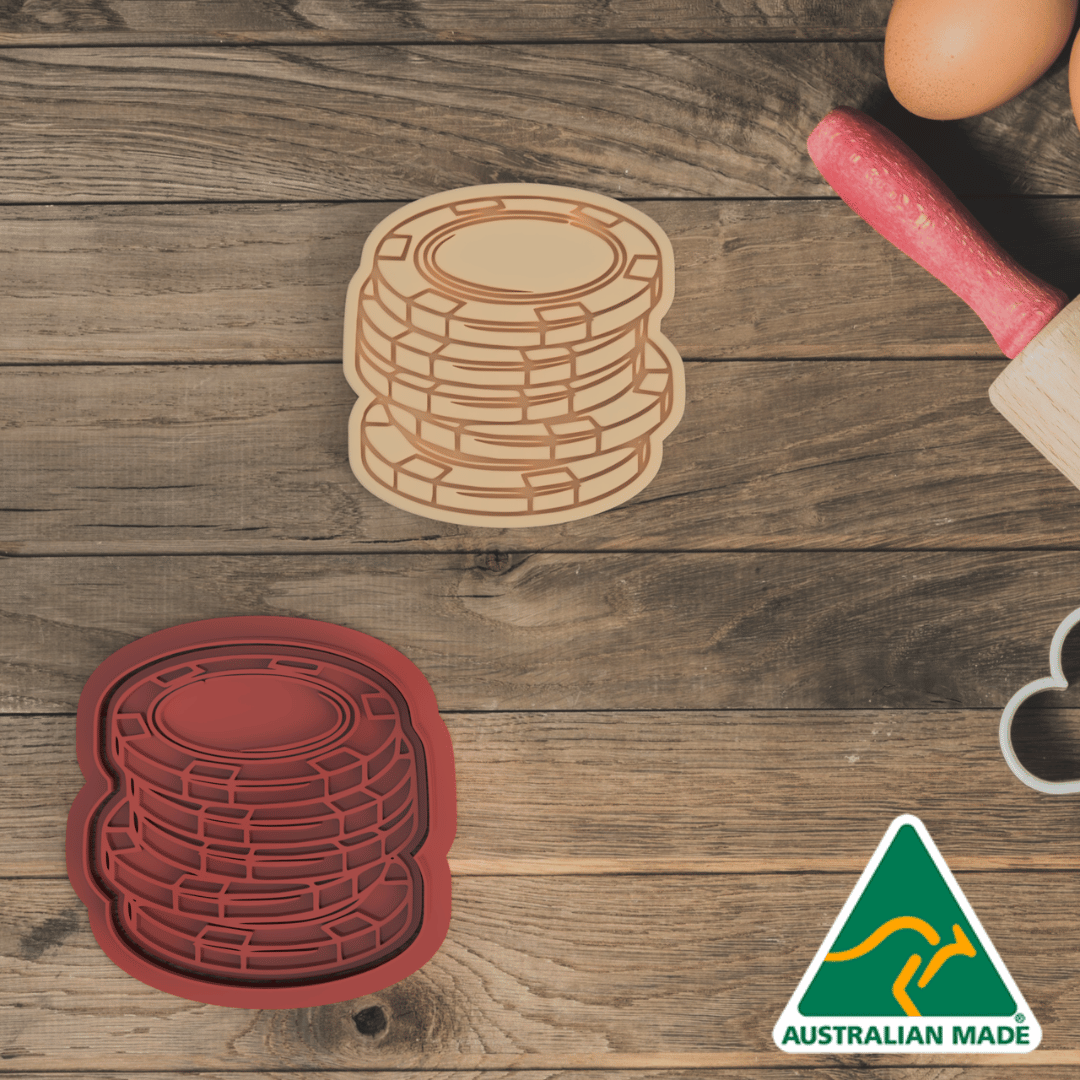 Poker Chips Cookie Cutter and Embosser Stamp