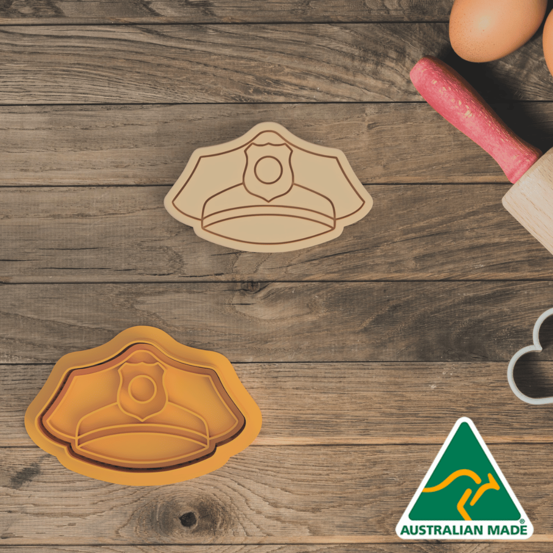 Police Hat Cookie Cutter and Embosser Stamp