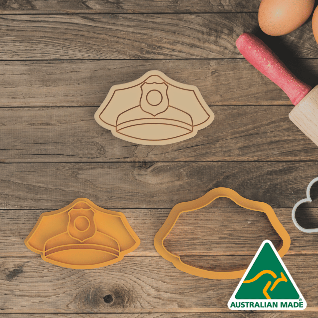 Police Hat Cookie Cutter and Embosser Stamp