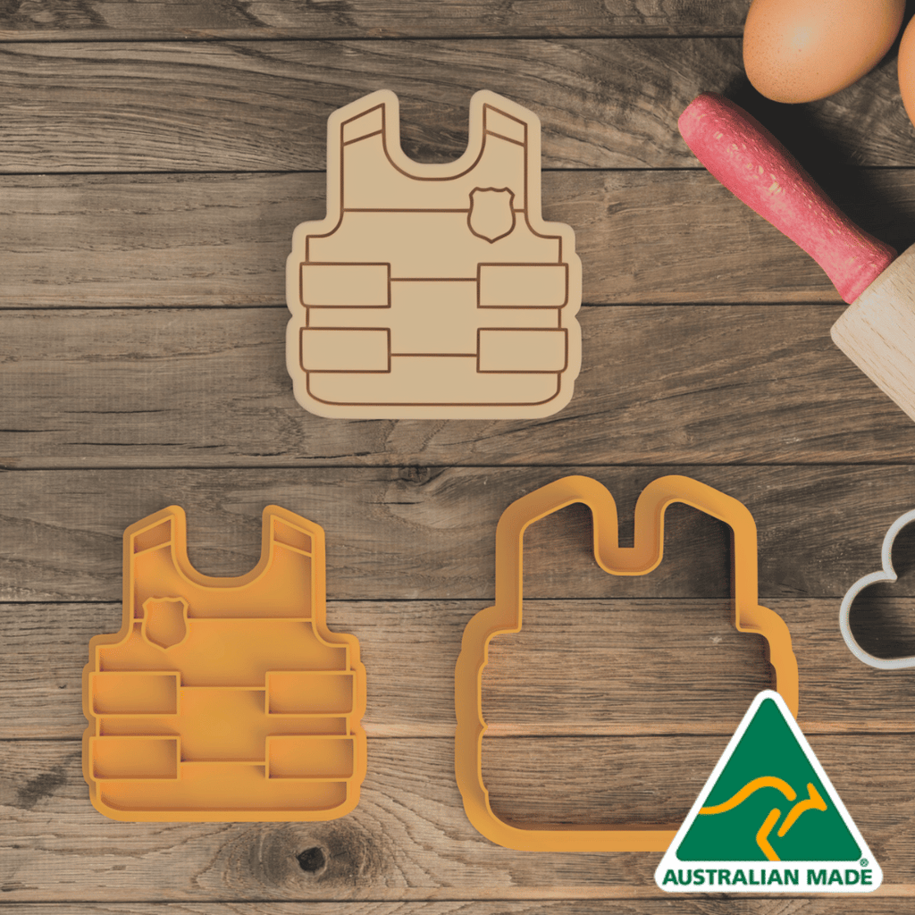 Police Jacket Cookie Cutter and Embosser Stamp