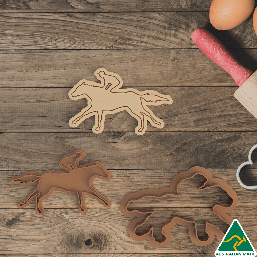 Racing Horse Cookie Cutter And Embosser Stamp