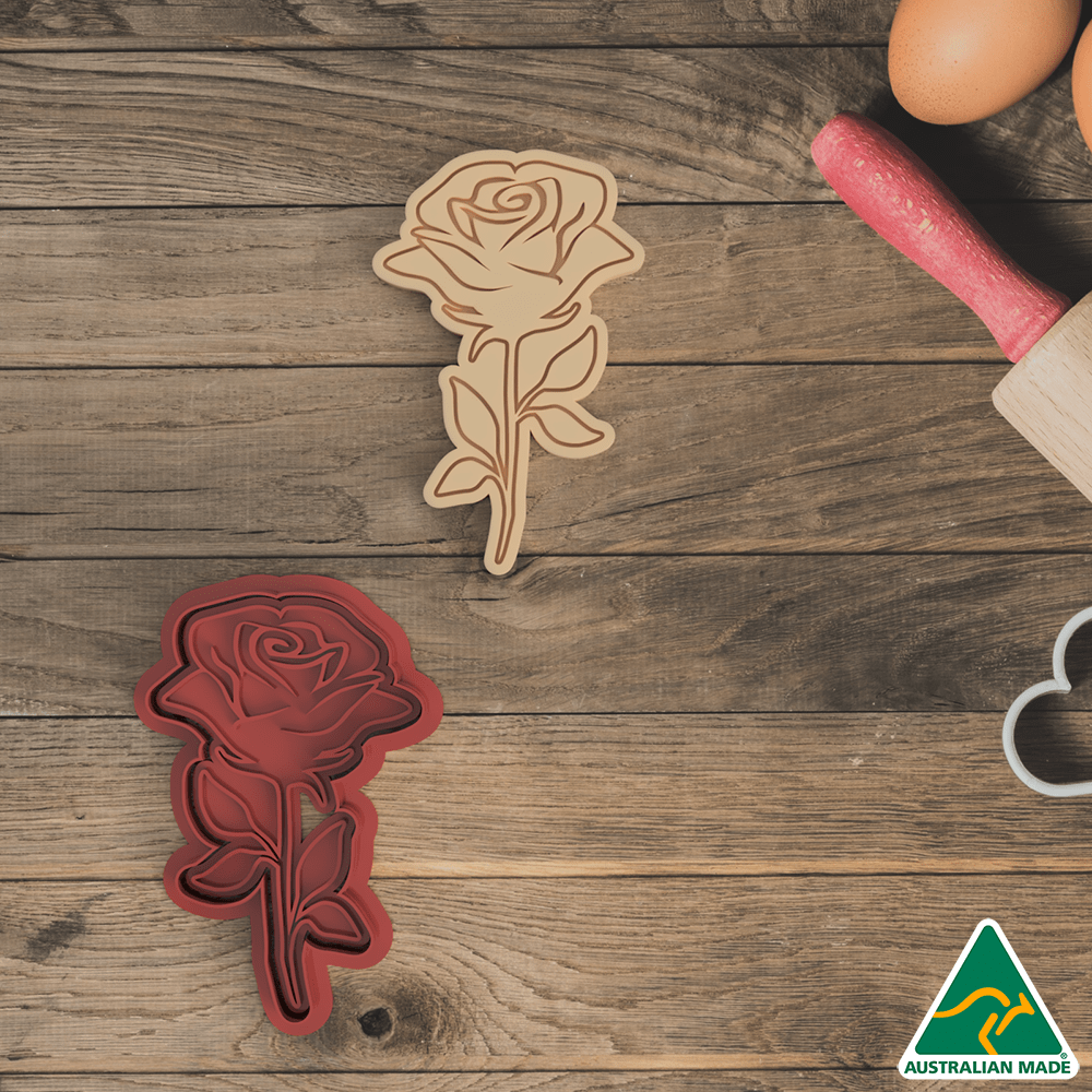 Rose Cookie Cutter and Embosser Stamp