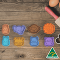 Safari Animals Head Set of 8 Cookie Cutter and Embosser Stamp