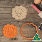 Safari Animals Head Set of 8 Cookie Cutter and Embosser Stamp