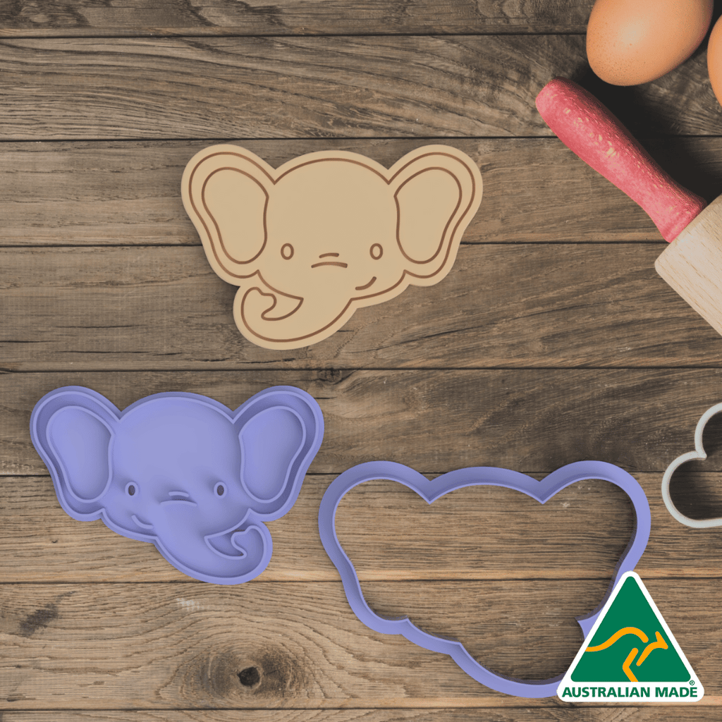 Safari Animals Head Set of 8 Cookie Cutter and Embosser Stamp