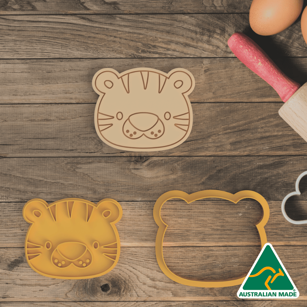 Safari Animals Head Set of 8 Cookie Cutter and Embosser Stamp