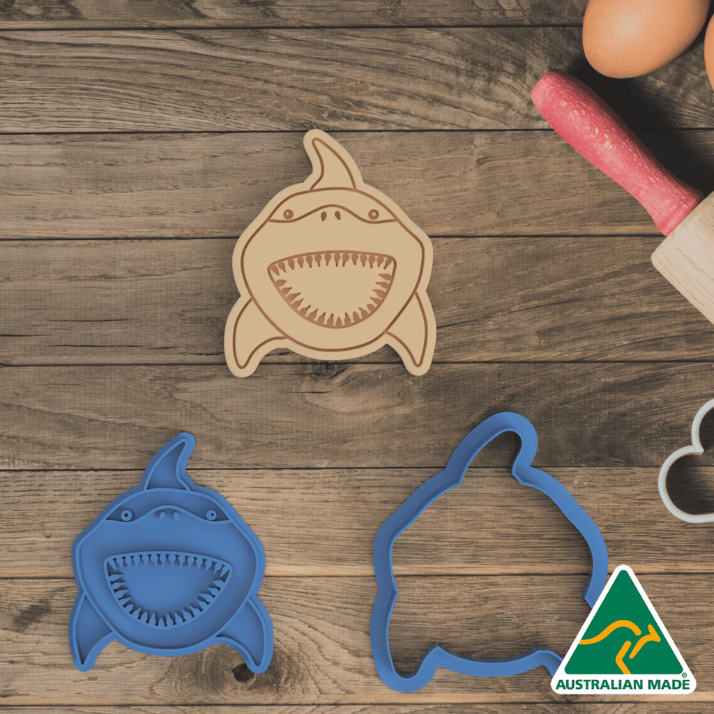 Great White Shark Cookie Cutter and Embosser Stamp