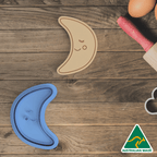 Smiley Moon Cookie Cutter and Embosser Stamp