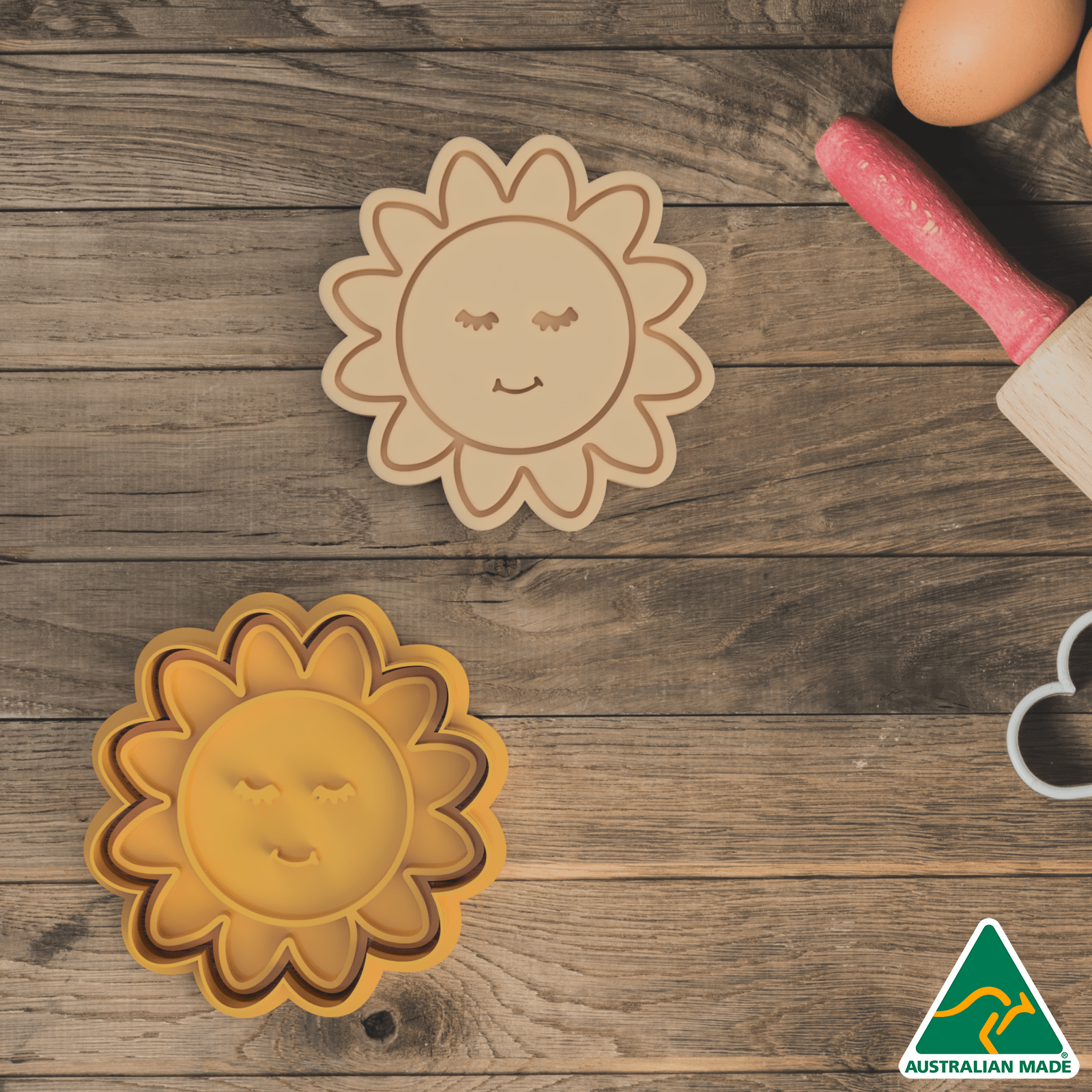 Smiley Sun Cookie Cutter and Embosser Stamp