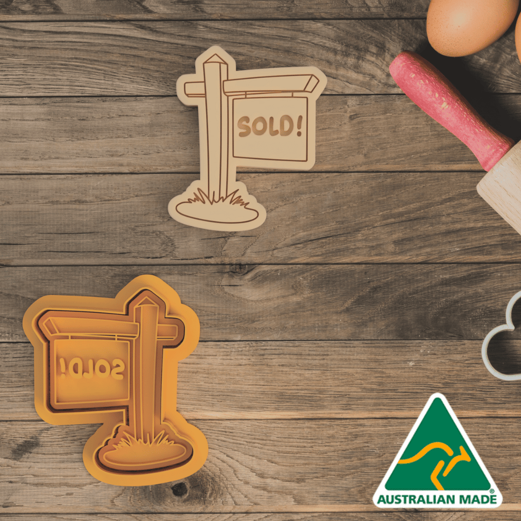 Sold Sign Cookie Cutter and Embosser Stamp