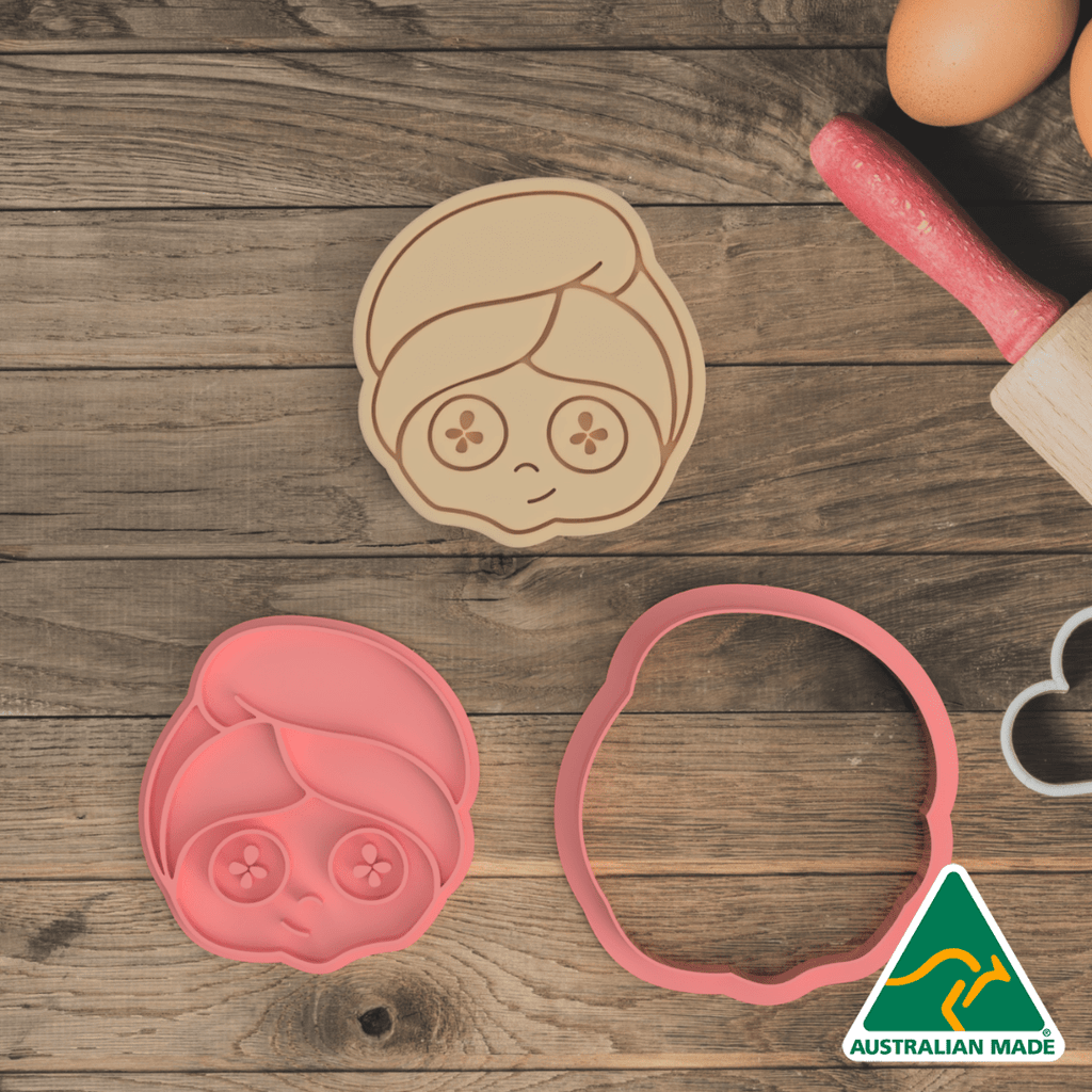 Spa Girl Cookie Cutter and Embosser Stamp