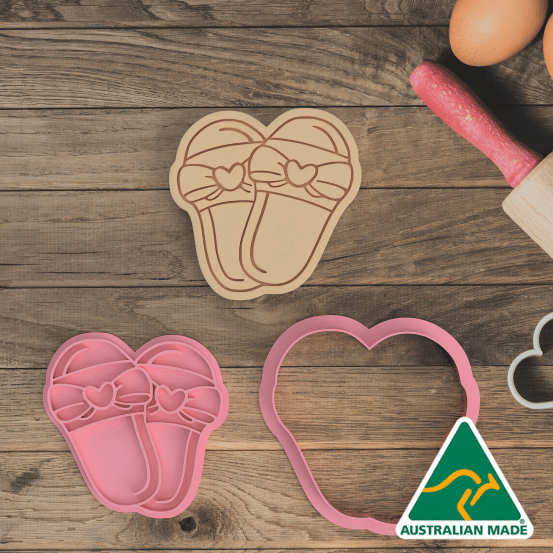 Mothers Day Slippers Cookie Cutter and Embosser Stamp