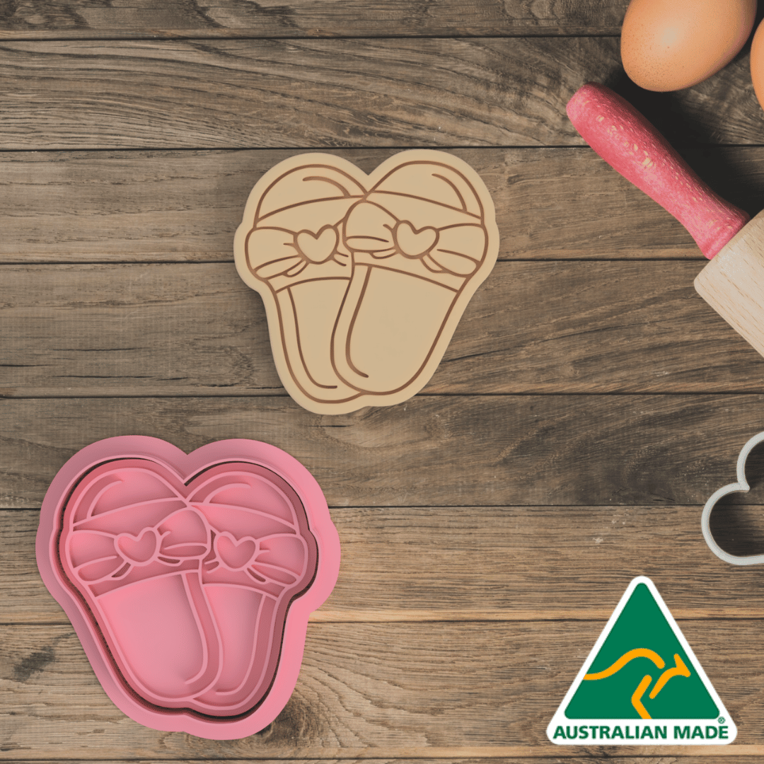 Mothers Day Slippers Cookie Cutter and Embosser Stamp