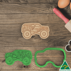 Monster Truck Set of 6 Cookie Cutter and Embosser Stamp