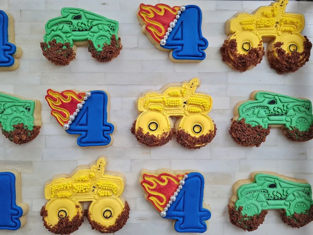 Monster Truck Set of 6 Cookie Cutter and Embosser Stamp