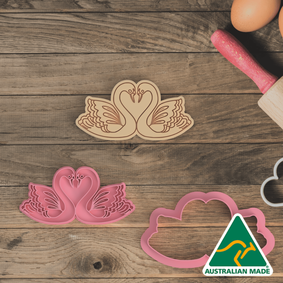 Love Swans Cookie Cutter and Embosser Stamp