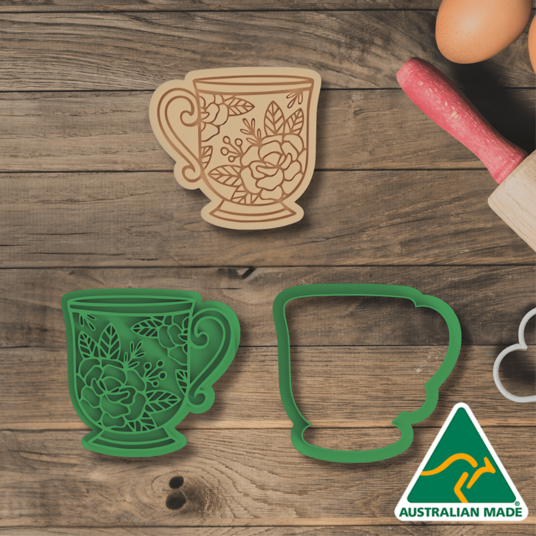 Tea Time Collection - Cup V1 Cookie Cutter and Embosser Stamp