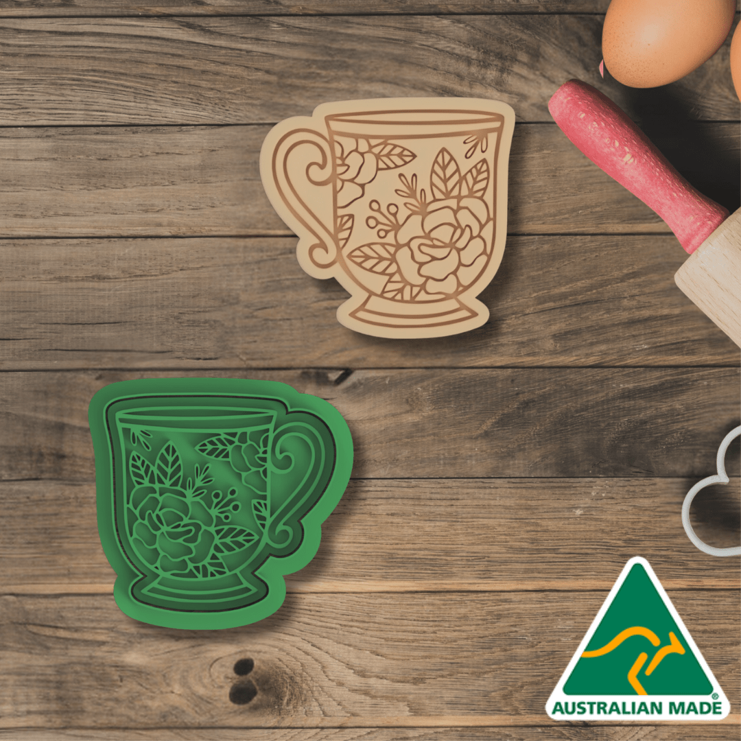 Tea Time Collection - Cup V1 Cookie Cutter and Embosser Stamp