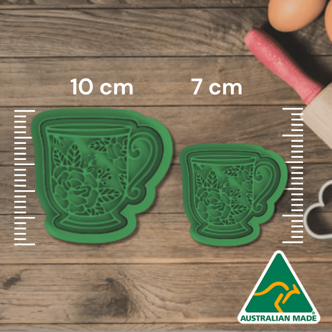 Australian Cookie Cutters Cookie Cutters Tea Time Collection - Cup V1 Cookie Cutter and Embosser Stamp