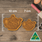 Australian Cookie Cutters Cookie Cutters Tea Time Collection - Tea Pot V1 Cookie Cutter and Embosser Stamp