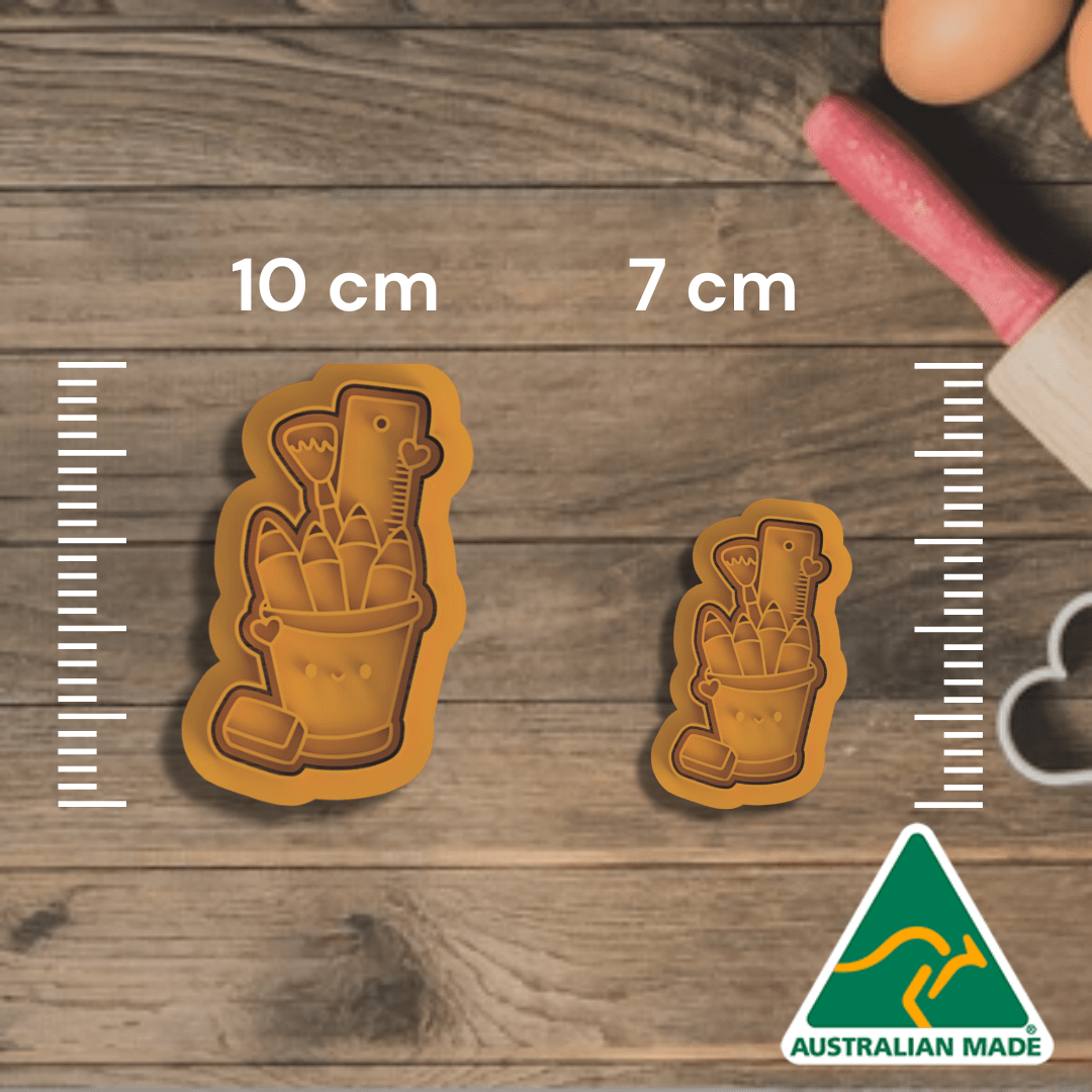 School Bucket Cookie Cutter and Embosser Stamp